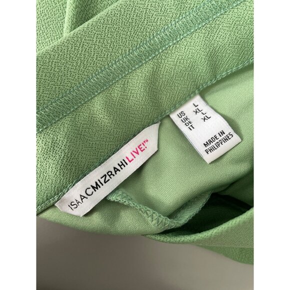 Isaac Mizrahi Live Reg Pebble Knit Wide Leg Crop Pants Womens L Classic Sage NEW - Picture 4 of 7